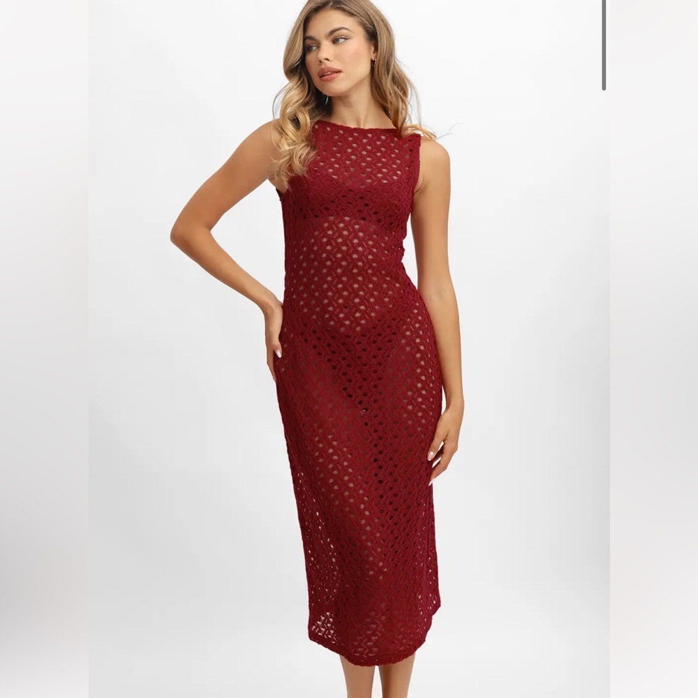 Blackbough Ena Midi Dress Cherry Wine